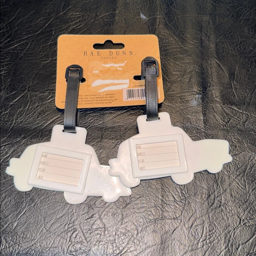Rae Dunn Yellow Taxi Luggage Tags - 2 Pack NEW